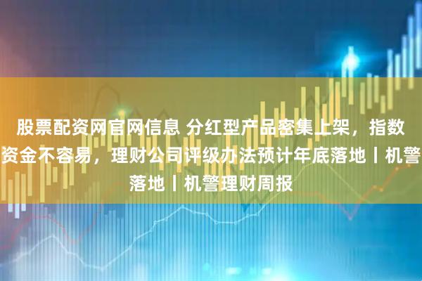 股票配资网官网信息 分红型产品密集上架，指数产品募集资金不容易，理财公司评级办法预计年底落地丨机警理财周报